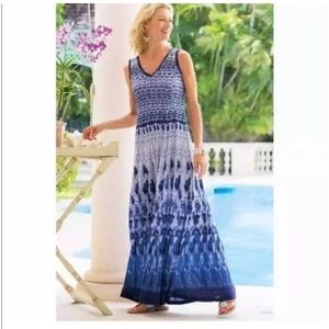NWT Soft Surroundings Mirabelle Maxi V Neck Dress